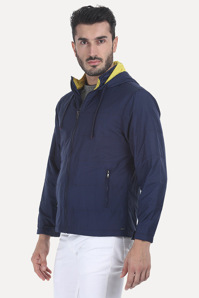 Solid Poly Padded Full Sleeves Jacket