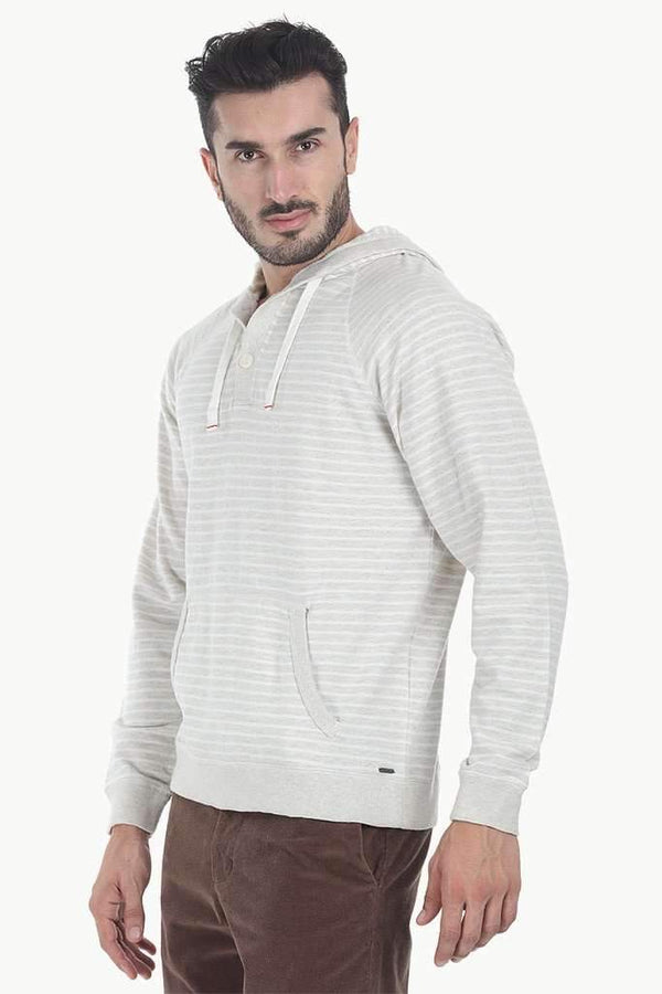 Yarn Dyed French Terry Two Button Hoodie