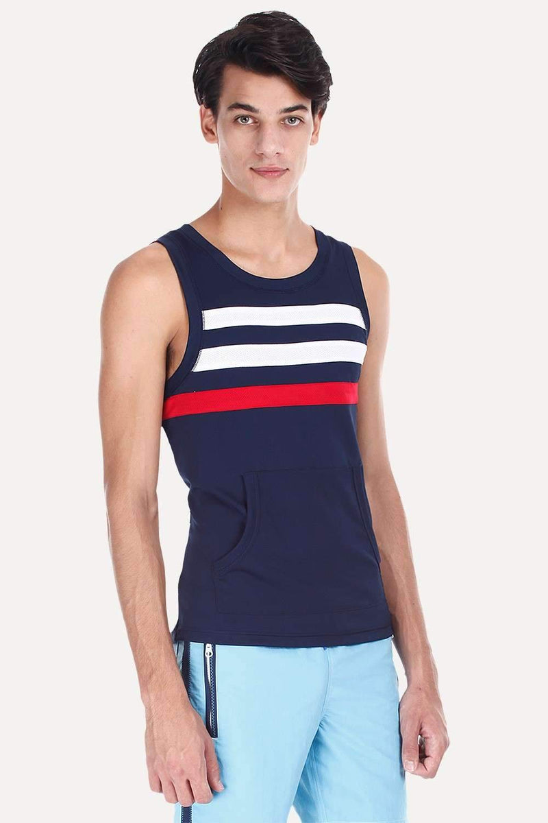 Navy And White Stripe Performance Wear