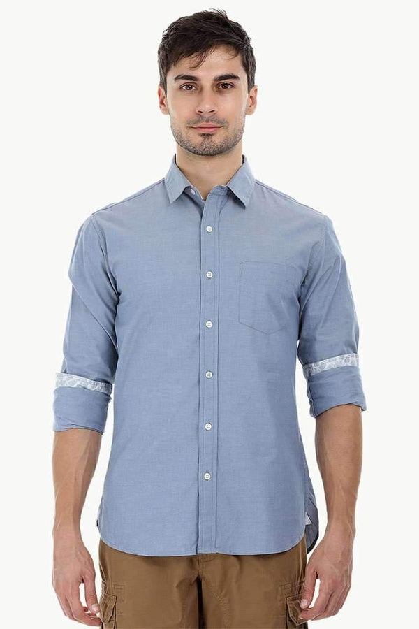 Casual Contrast Yoke Shirt