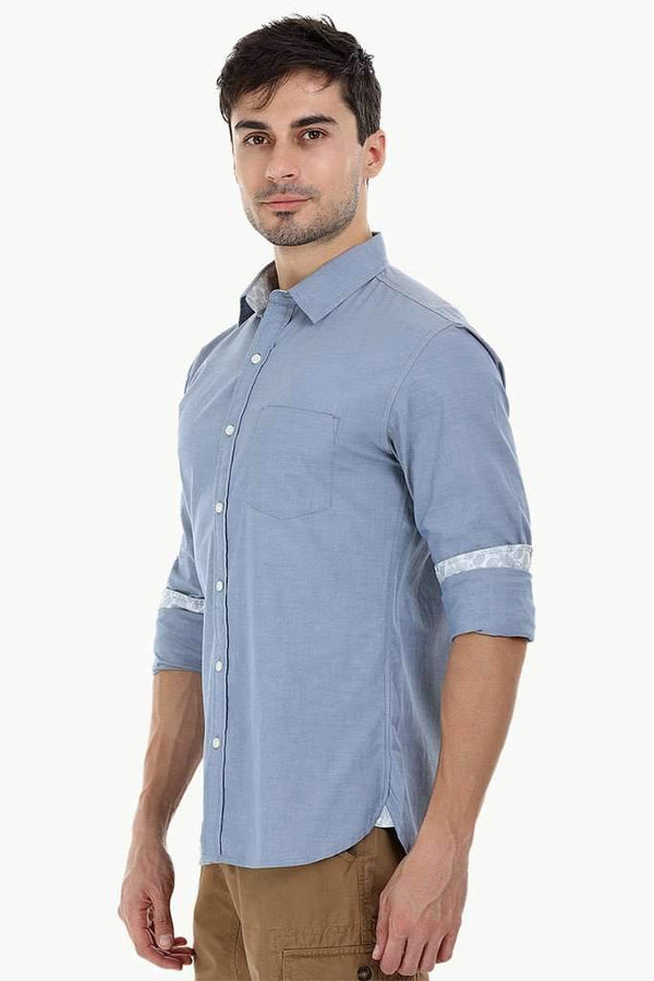 Casual Contrast Yoke Shirt