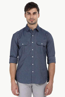 Shirt with Box Pleated Pockets