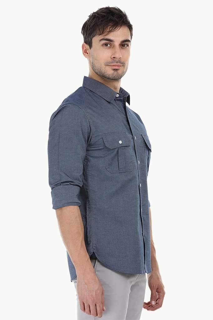 Shirt with Box Pleated Pockets