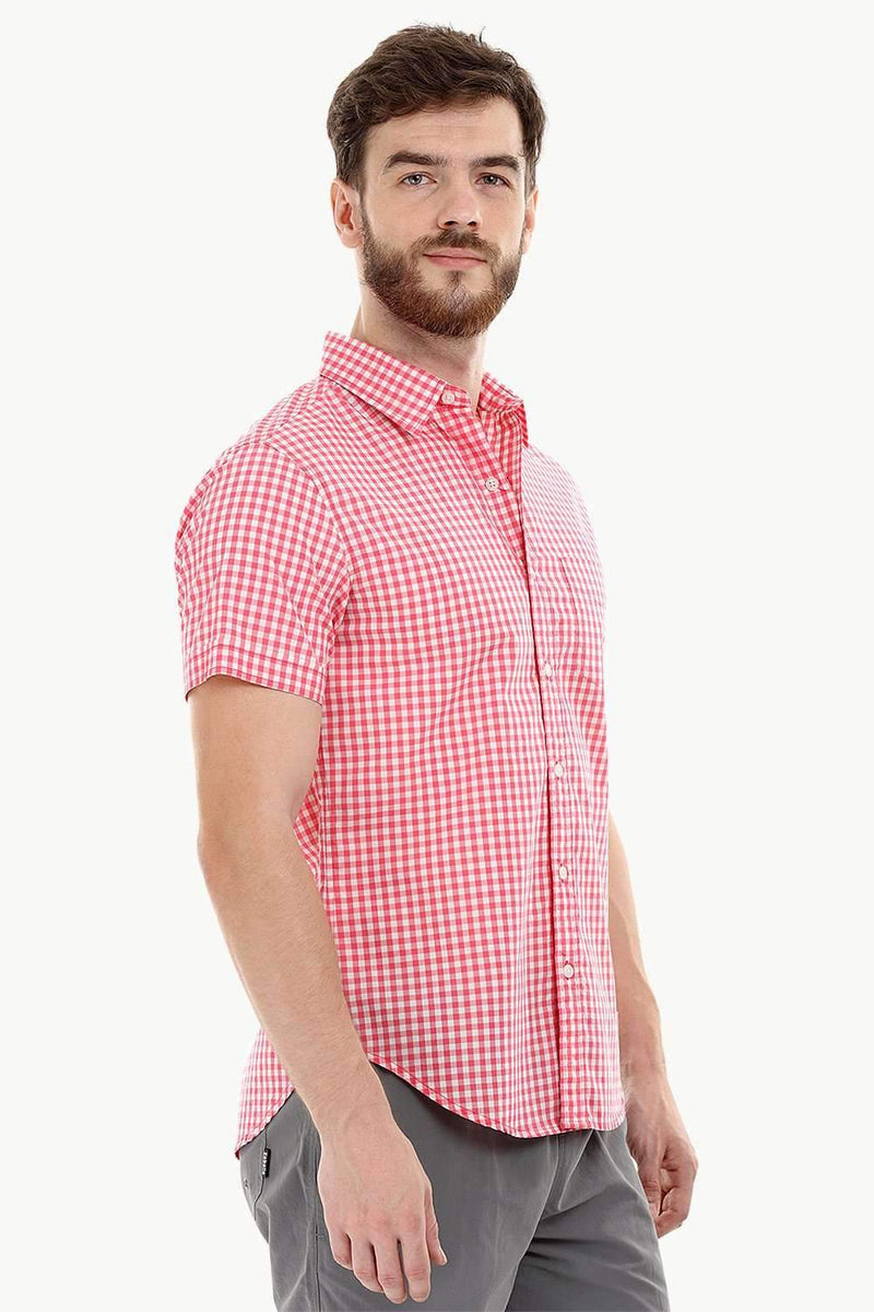 Red Gingham Check Summer Shirt