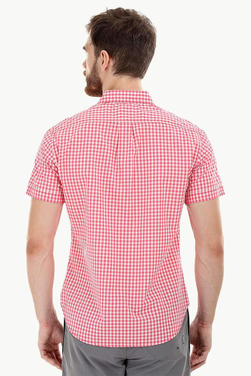 Red Gingham Check Summer Shirt