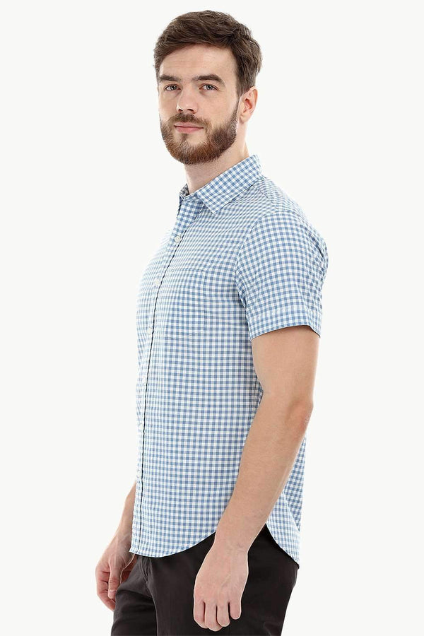 Baby Blue Gingham Check Shirt