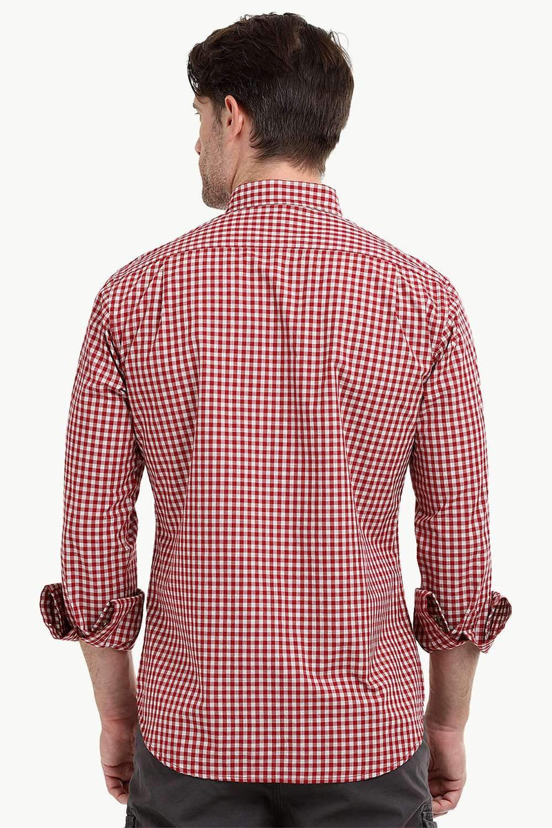 Men's Red Gingham Check Shirt
