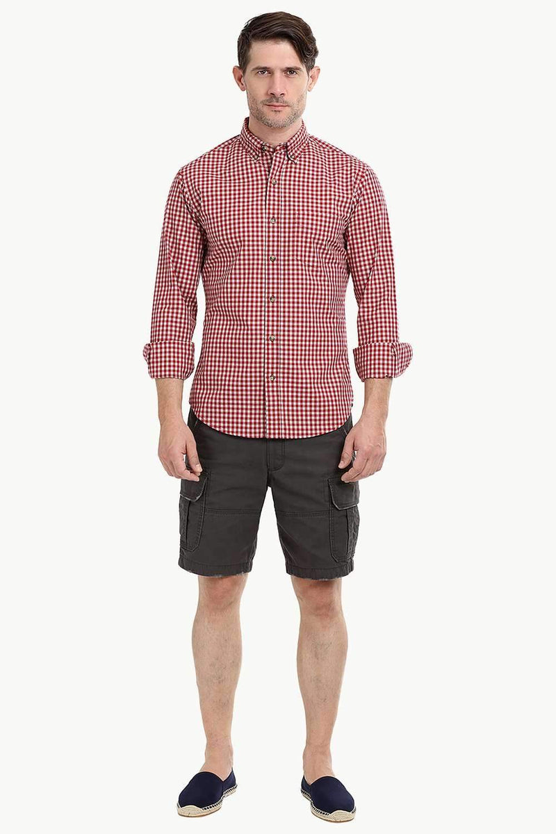 Men's Red Gingham Check Shirt