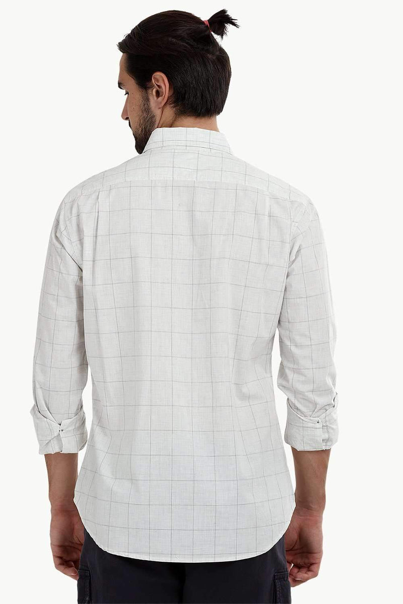 Men's White Light Check Shirt