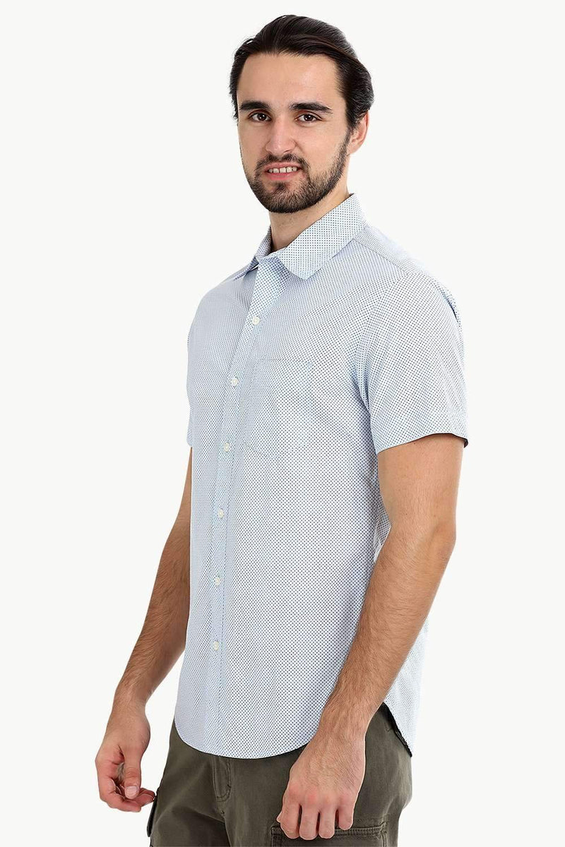 Men's Dot Print Summer Shirt