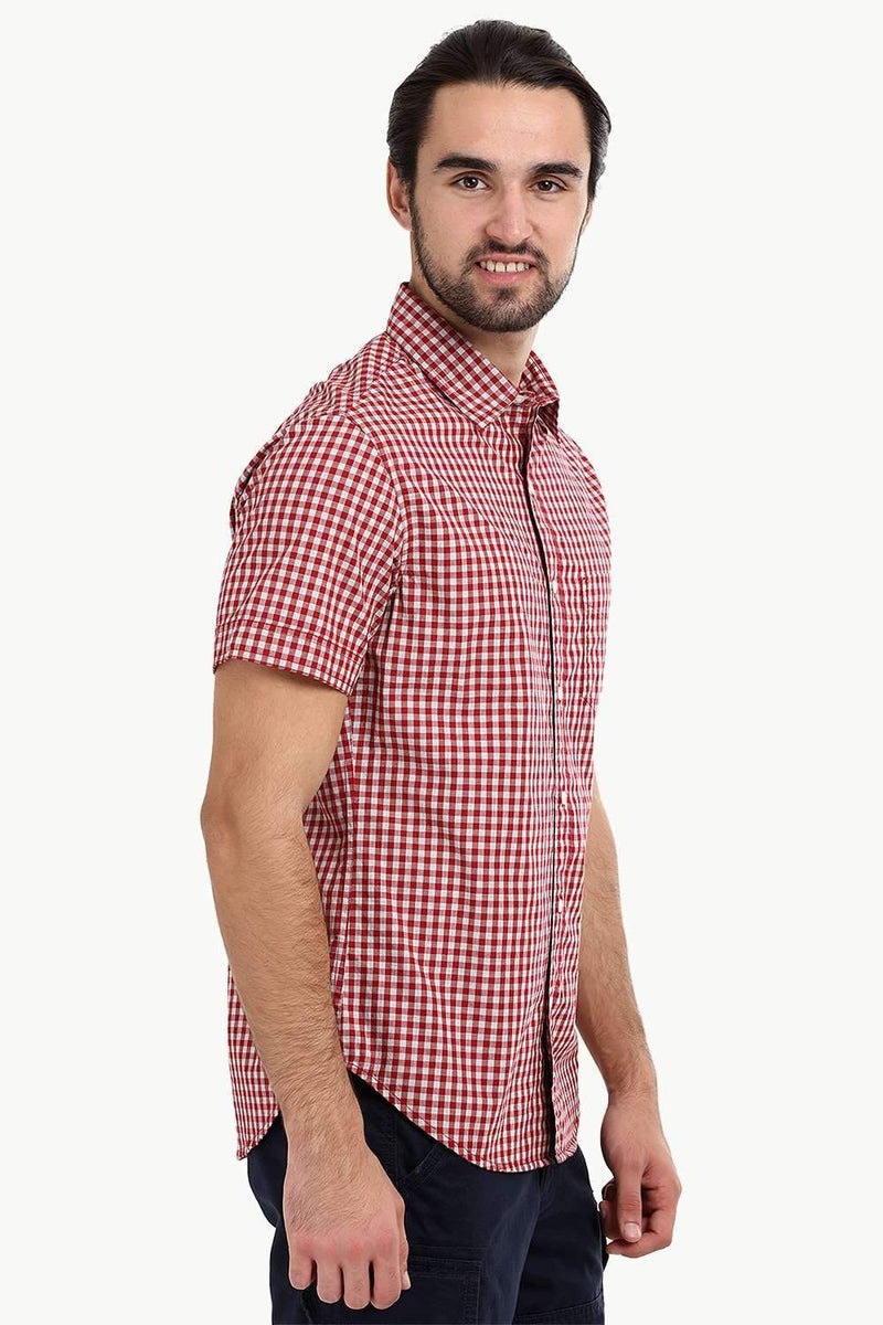 Men's Red Gingham Summer Shirt