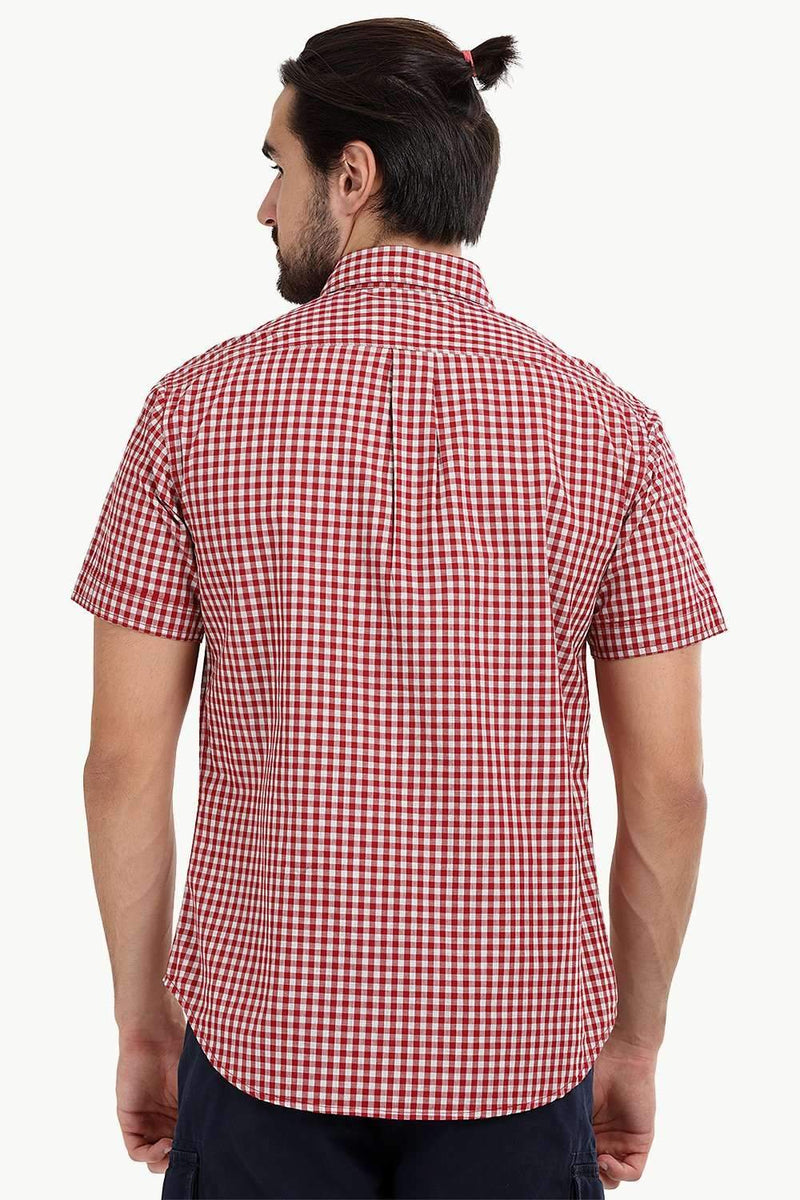 Men's Red Gingham Summer Shirt