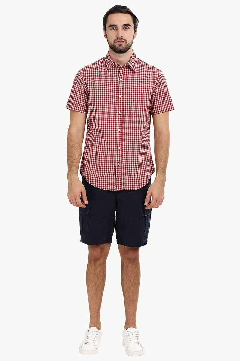Men's Red Gingham Summer Shirt