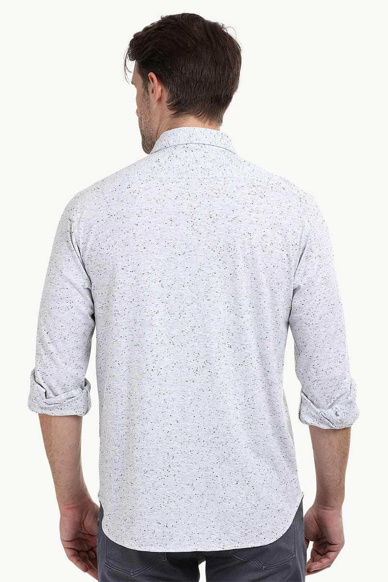 Men's Heather White Knit Shirt