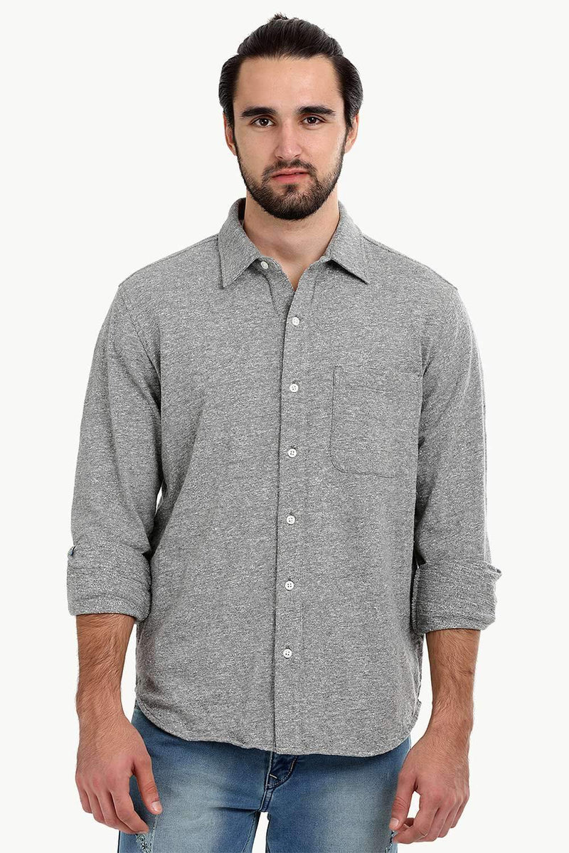 Men's Heather Grey Knit Shirt