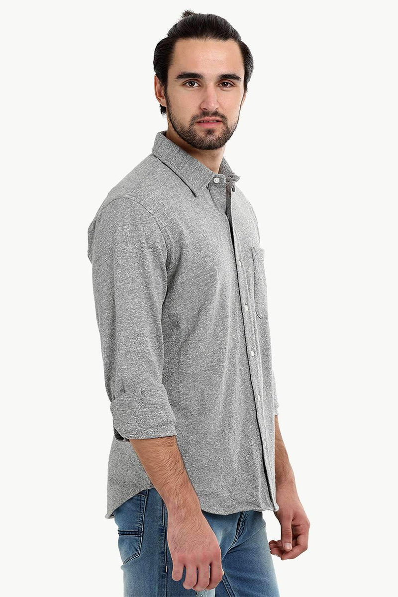 Men's Heather Grey Knit Shirt