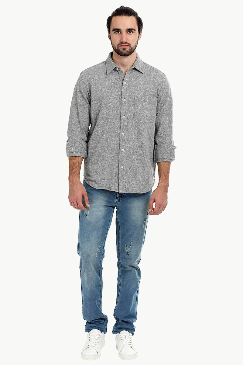 Men's Heather Grey Knit Shirt