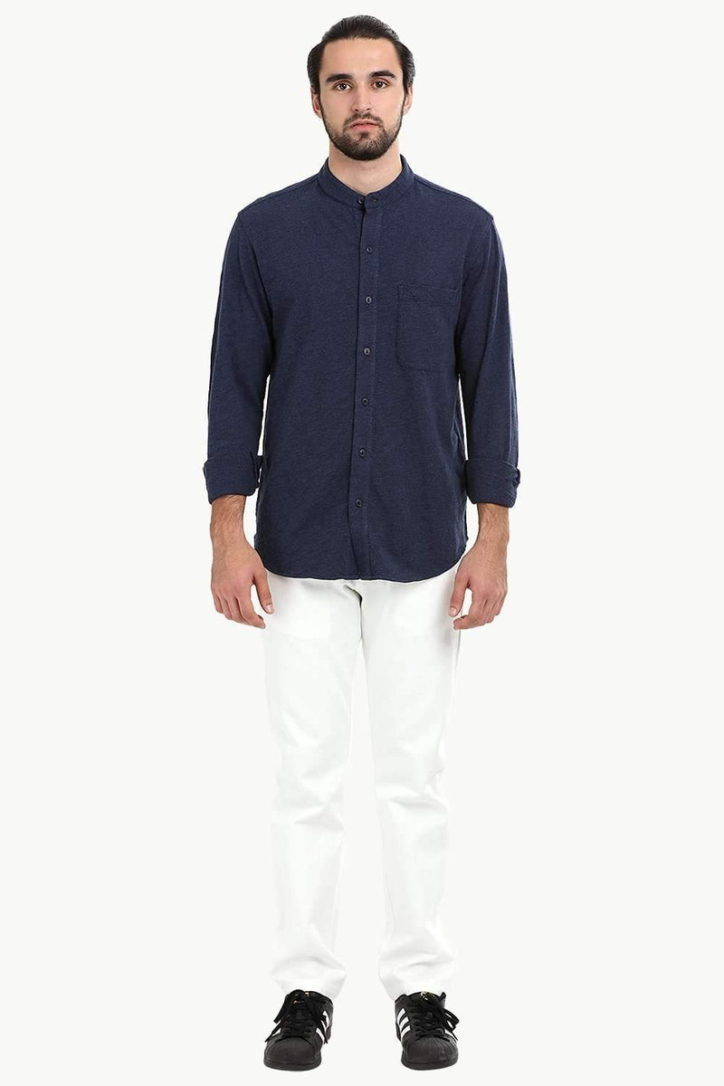 Men's Heather Navy Knit Shirt