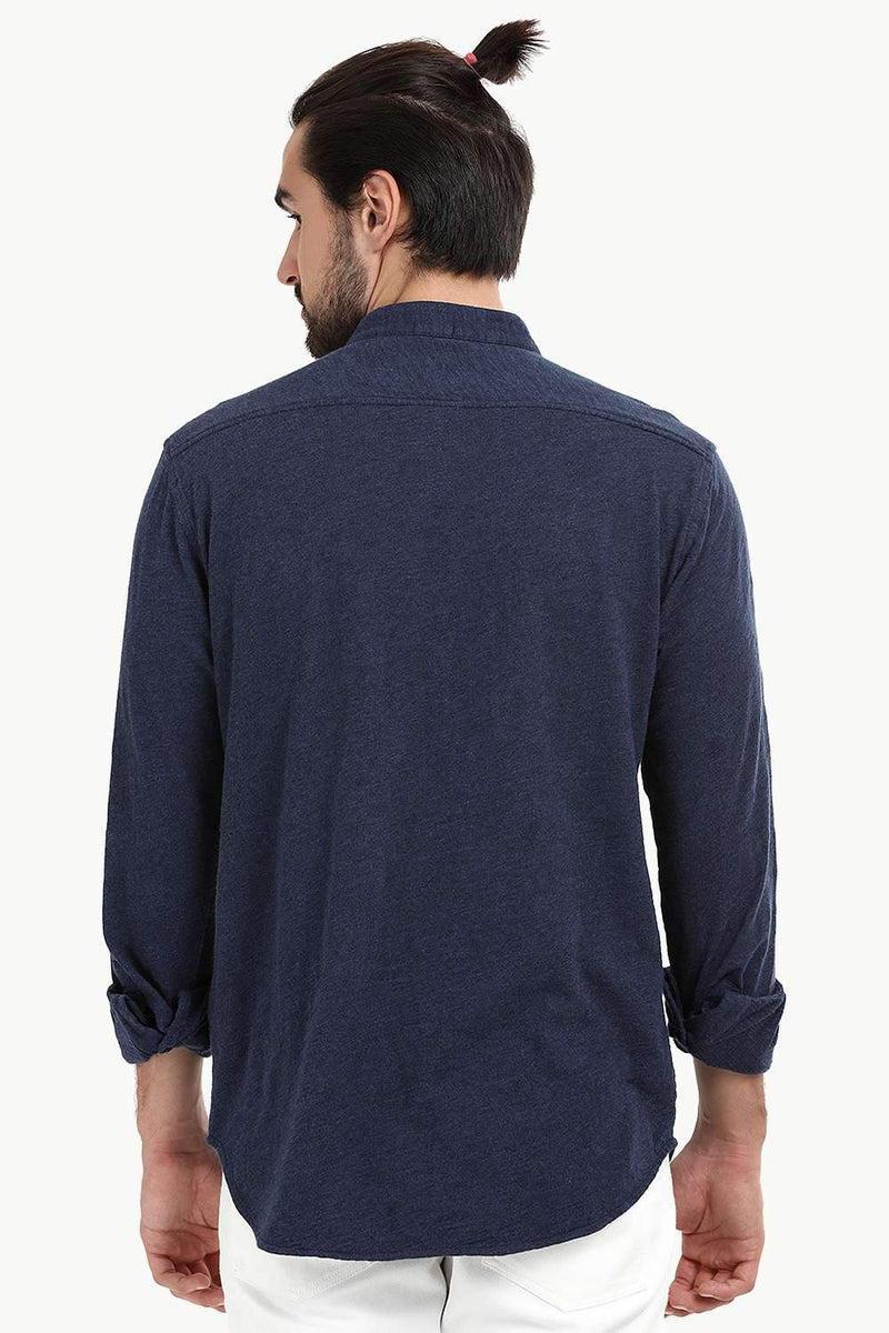 Men's Heather Navy Knit Shirt