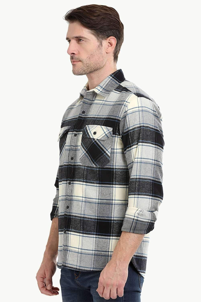 Men's Lumberjack Beige Flannel Shirt