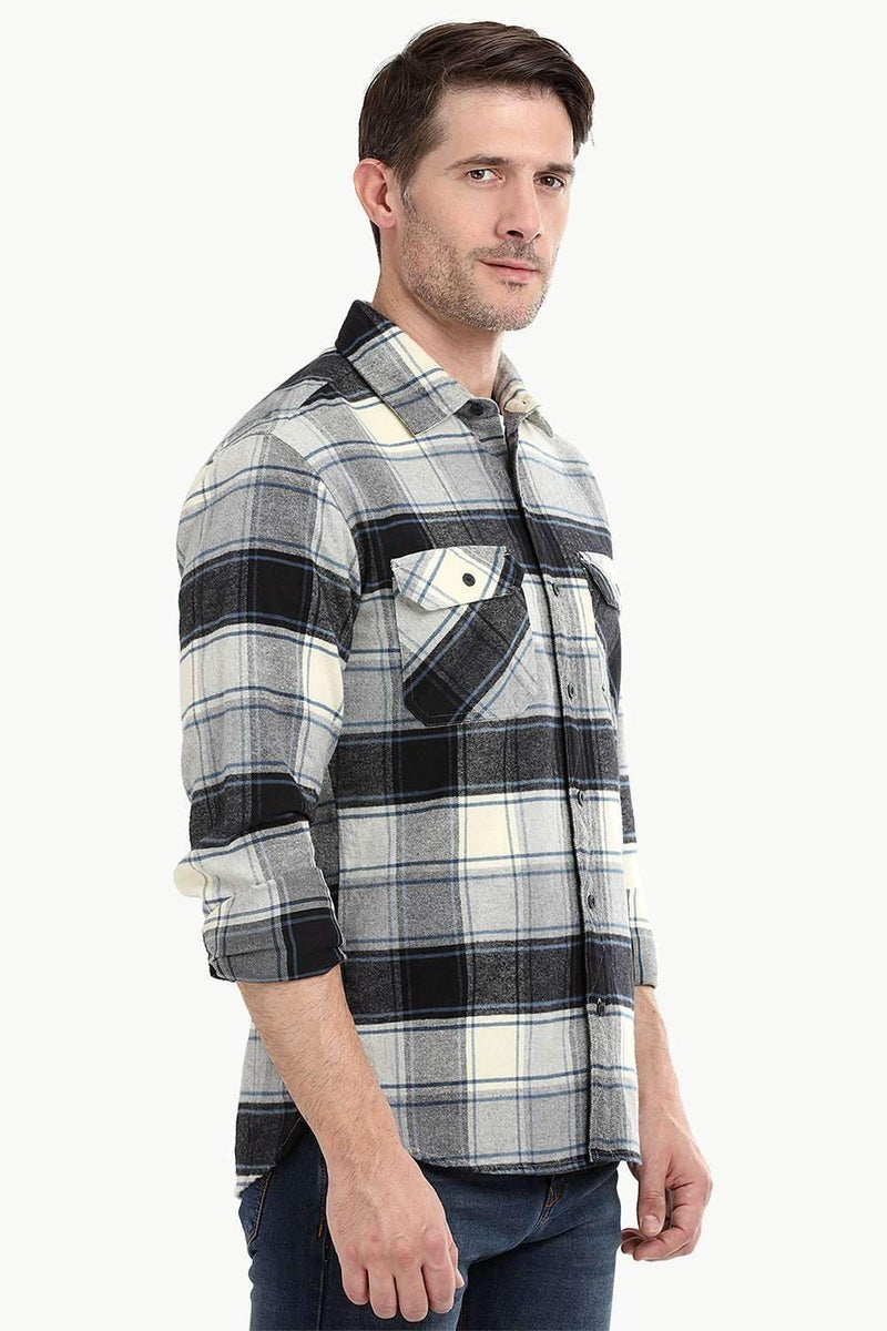 Men's Lumberjack Beige Flannel Shirt