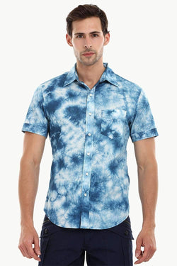 Men's Navy Tie Dye Summer Shirt