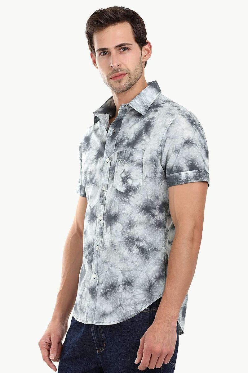 Men's Black n' White Tie Dye Summer Shirt