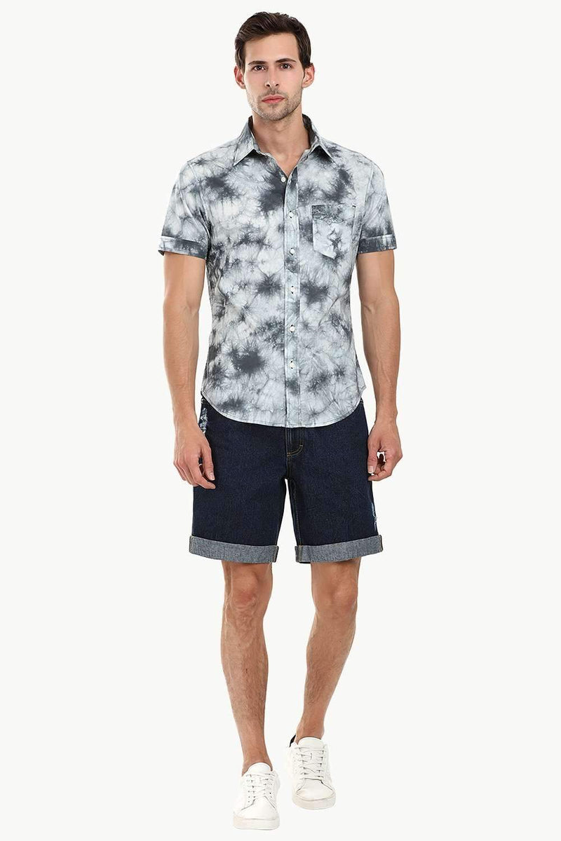 Men's Black n' White Tie Dye Summer Shirt