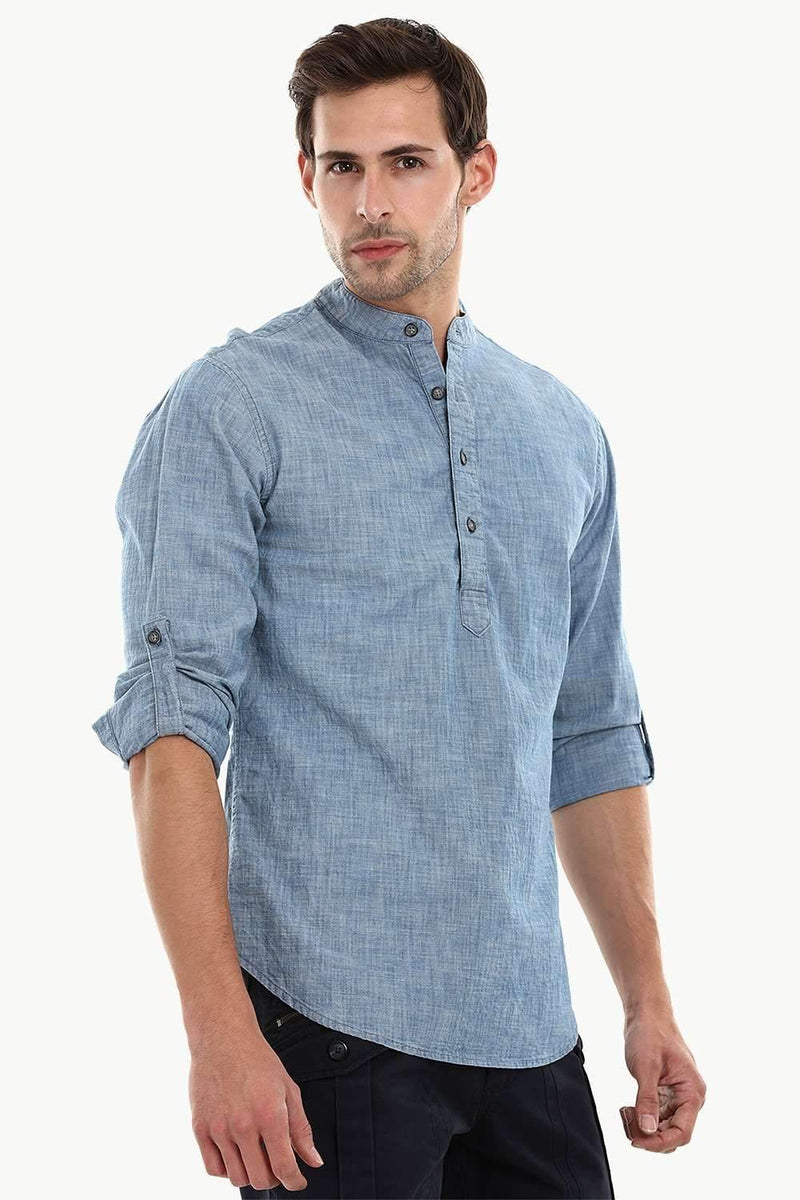 Men's Indigo Denim Short Kurta