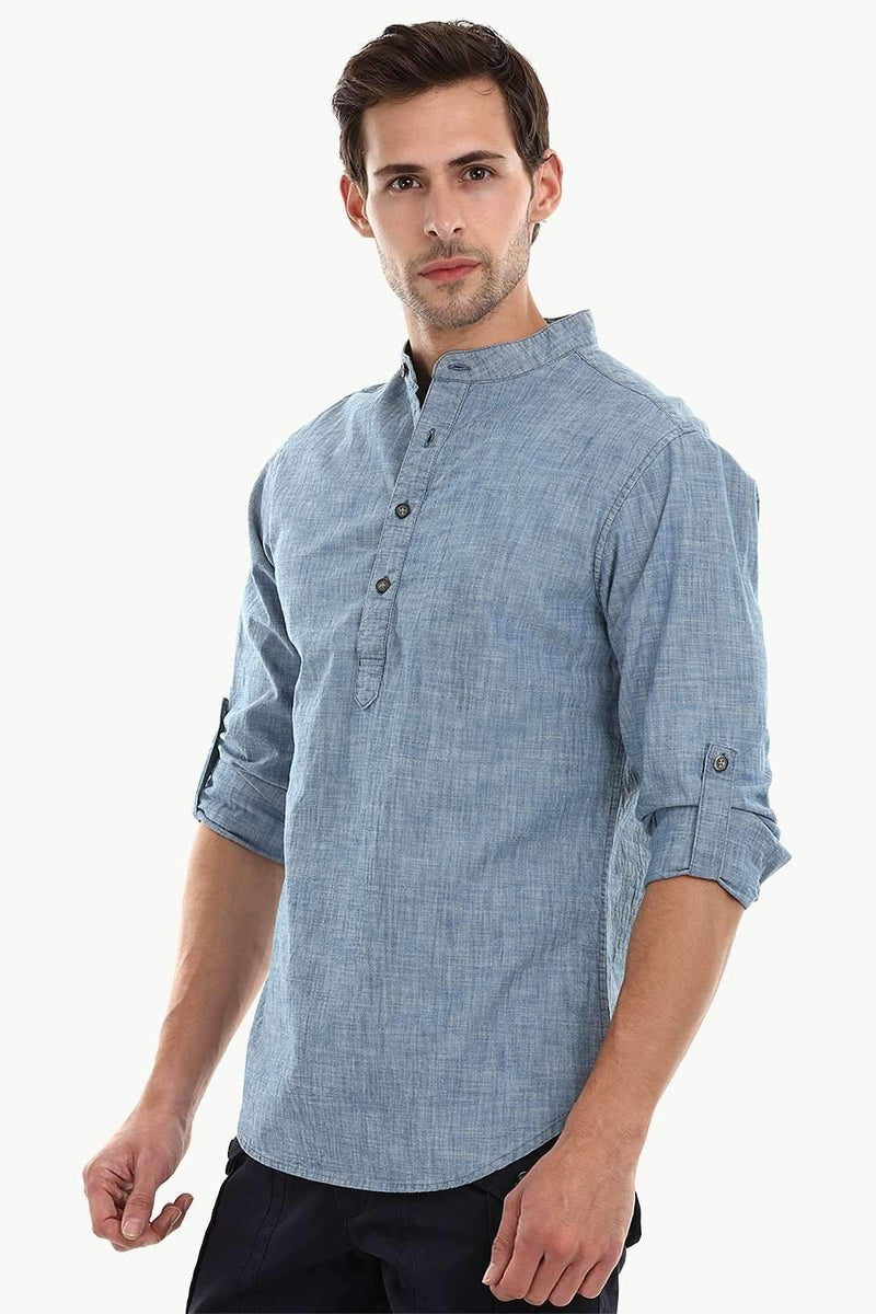 Men's Indigo Denim Short Kurta