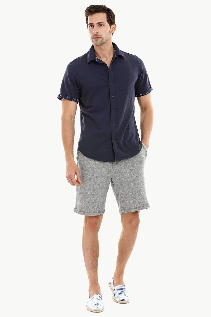 Men's Space Blue Casual Knit Shirt