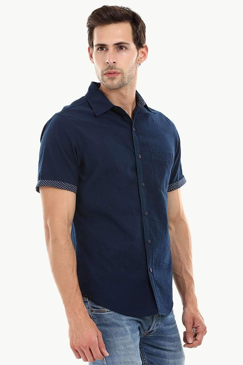 Men's Navy Casual Knit Shirt