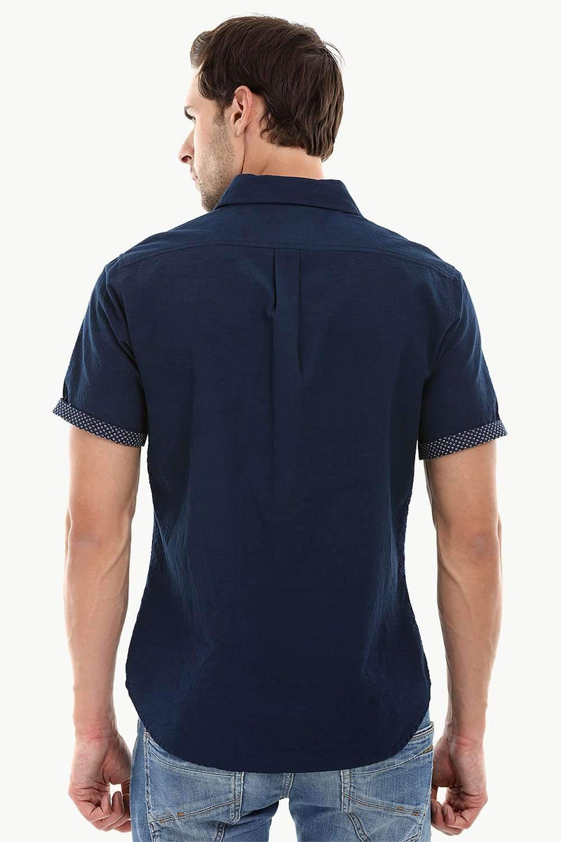 Men's Navy Casual Knit Shirt