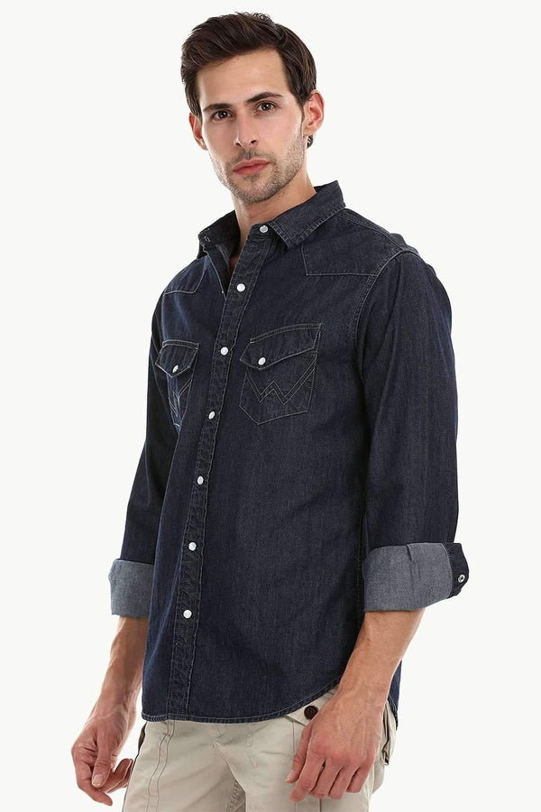 Casual Snap Button Denim Shirt