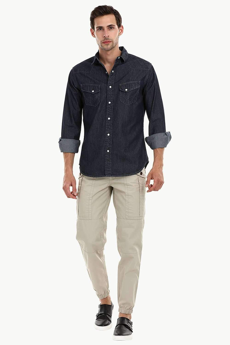 Casual Snap Button Denim Shirt