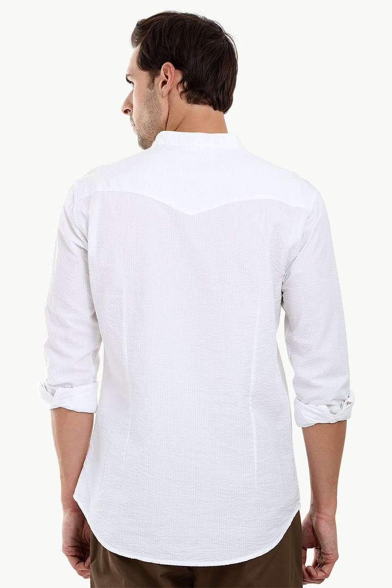 Men's Casual Seersucker Short Kurta