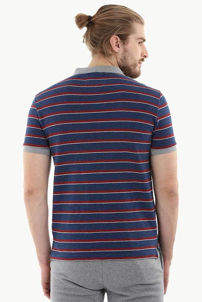 Striped Pique Polo T-Shirt