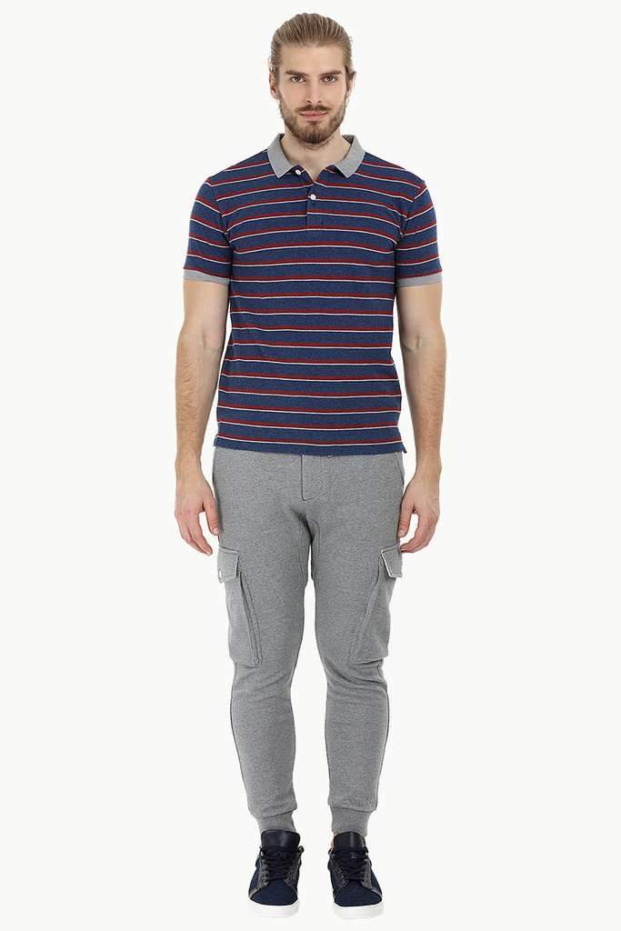 Striped Pique Polo T-Shirt