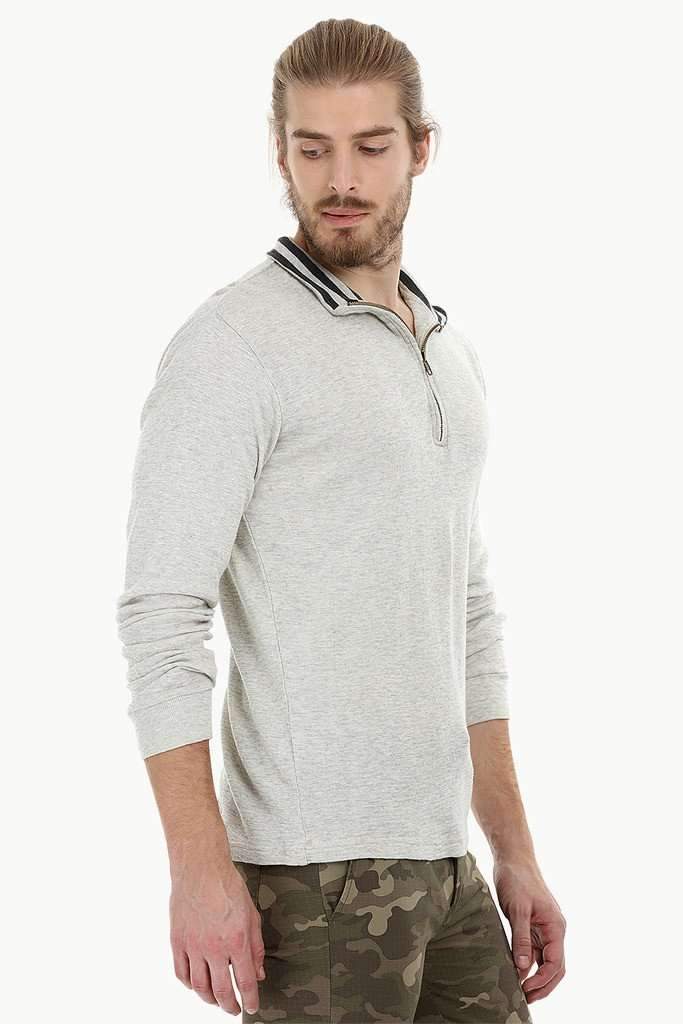Lightweight Mock Collar Sweatshirt