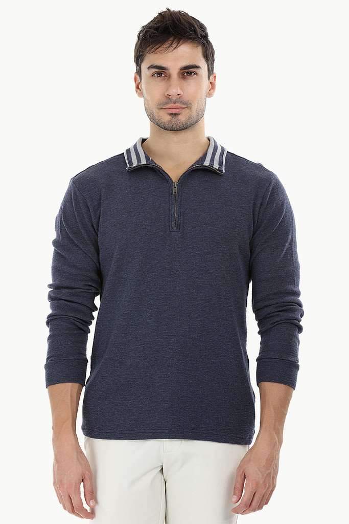 Lightweight Mock Collar Sweatshirt