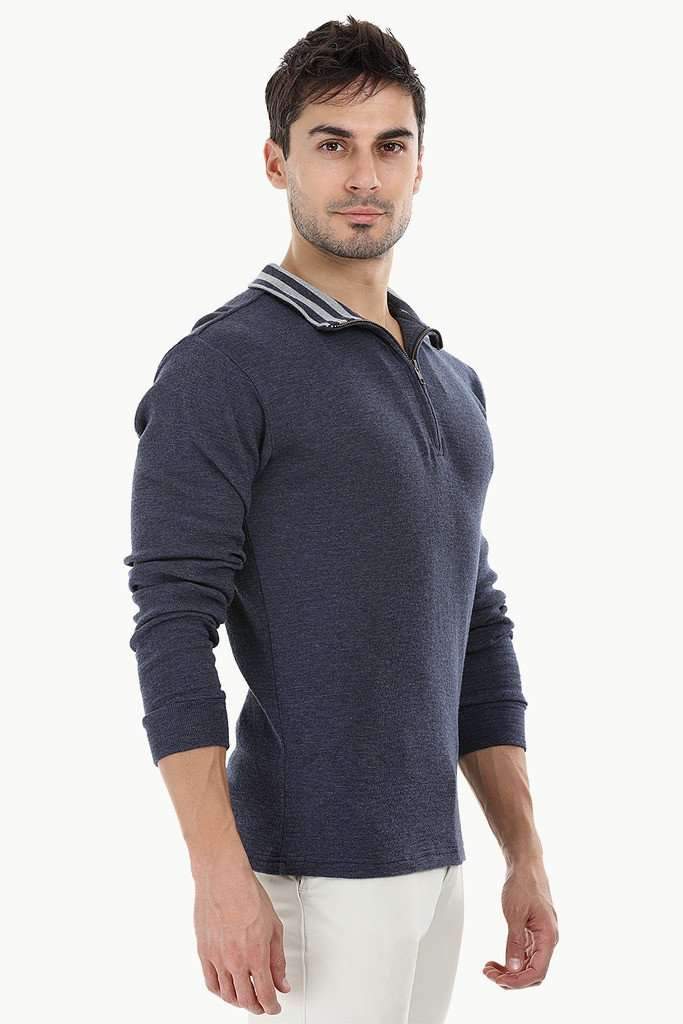 Lightweight Mock Collar Sweatshirt