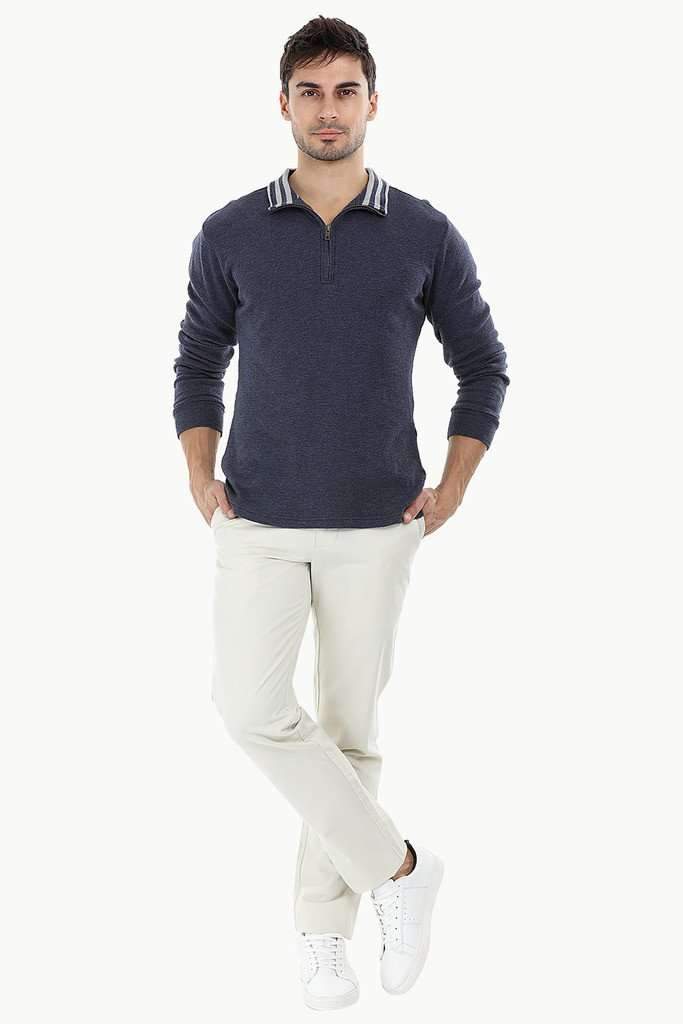 Lightweight Mock Collar Sweatshirt