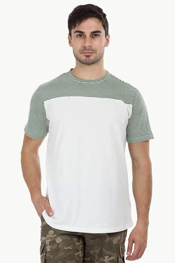 Cut & Sew Stripe T-Shirt