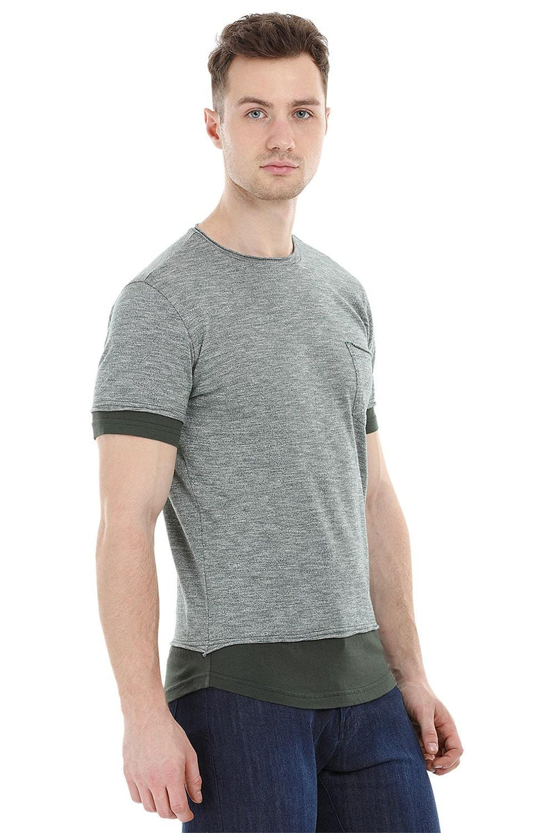 Long Line Green Heather T-shirt