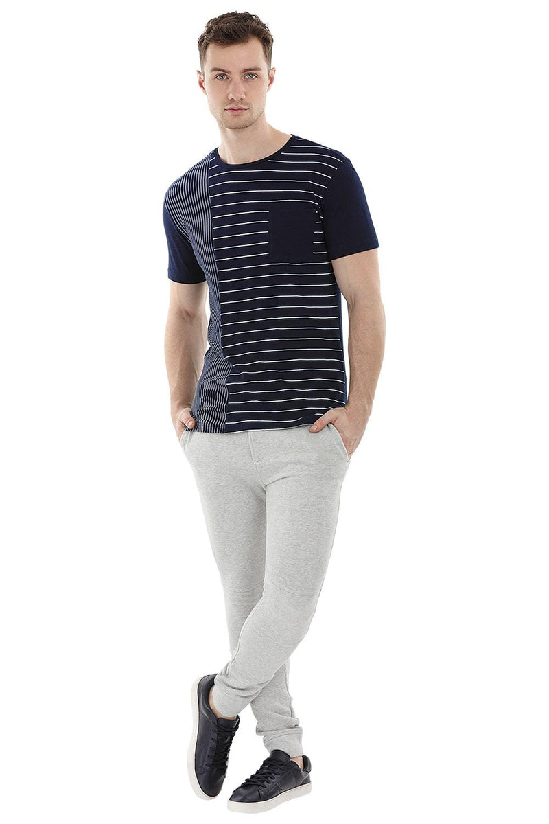 Stripe Block Navy T-Shirt