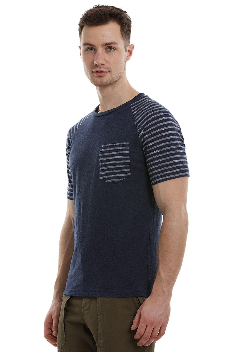 Raglan Sleeves Navy T-Shirt