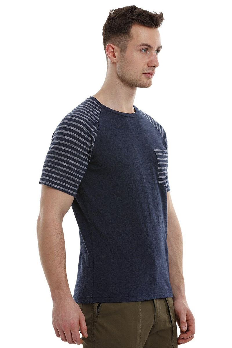 Raglan Sleeves Navy T-Shirt