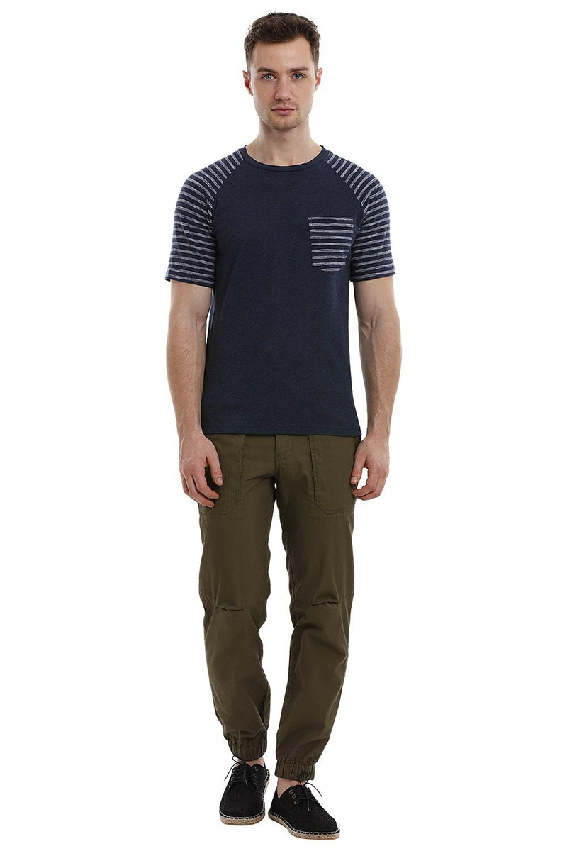 Raglan Sleeves Navy T-Shirt