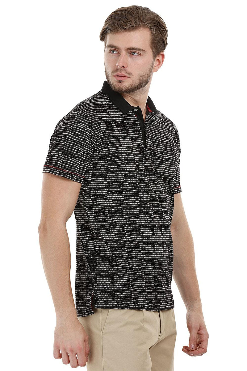 Dotted Print Polo T-Shirt