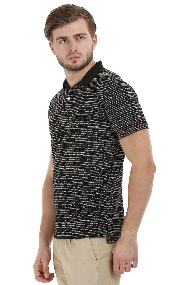 Dotted Print Polo T-Shirt